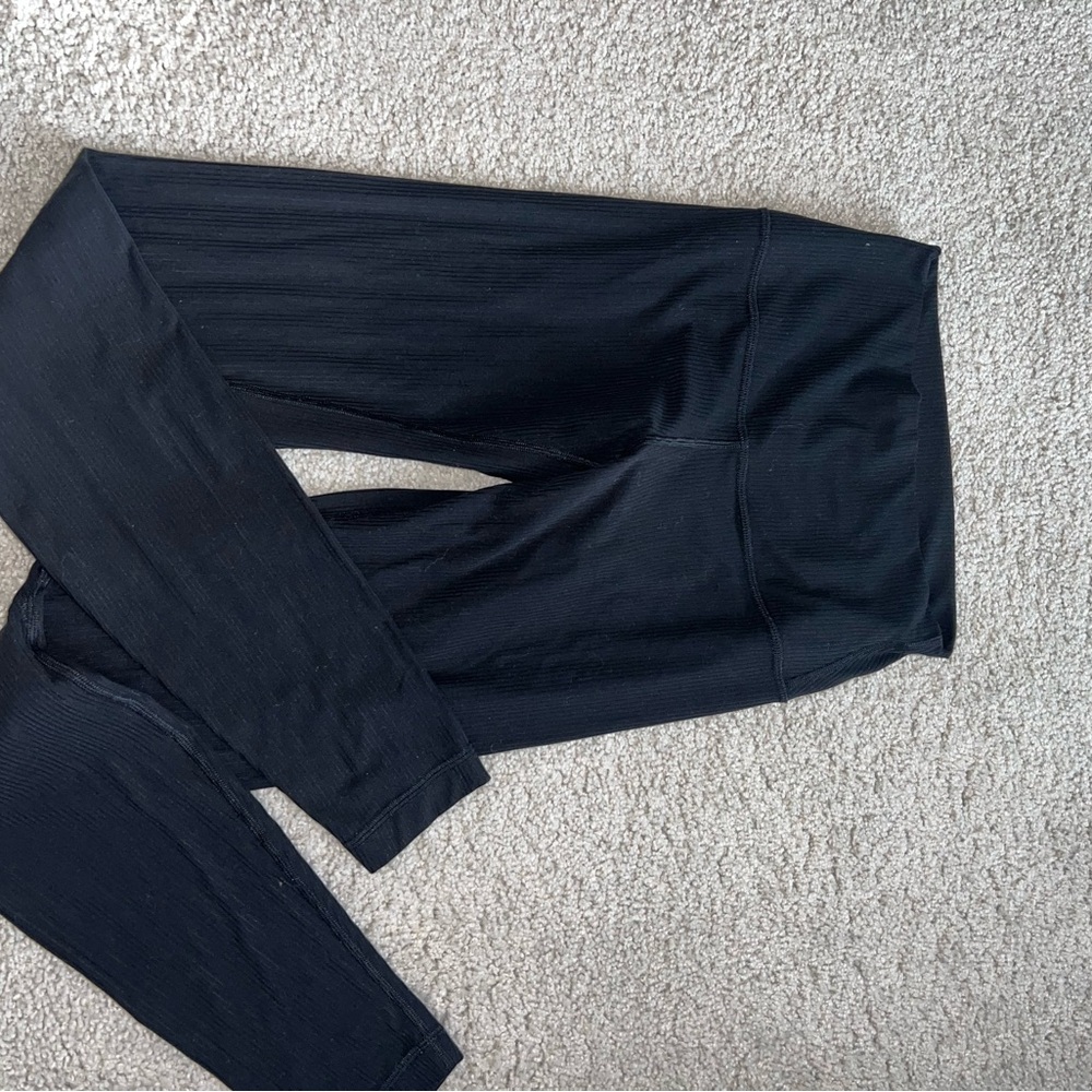 Black Ribbed Align Leggings